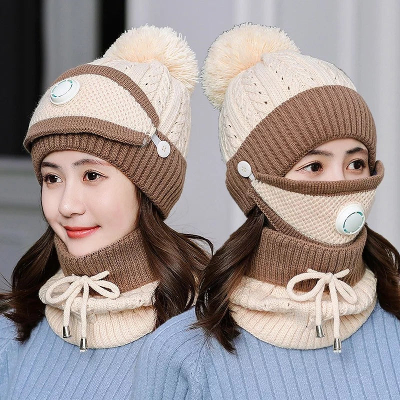 Wool Cap With Neck Warmer & Mask 3 pcs set . 3 PCS LADIES WOOL CAP SET CAP NICK MASK Material: Soft & Skin-Friendly Wool Fabric Unisex Caps. 6 BEAUTIFUL COLORS AVAILABLE