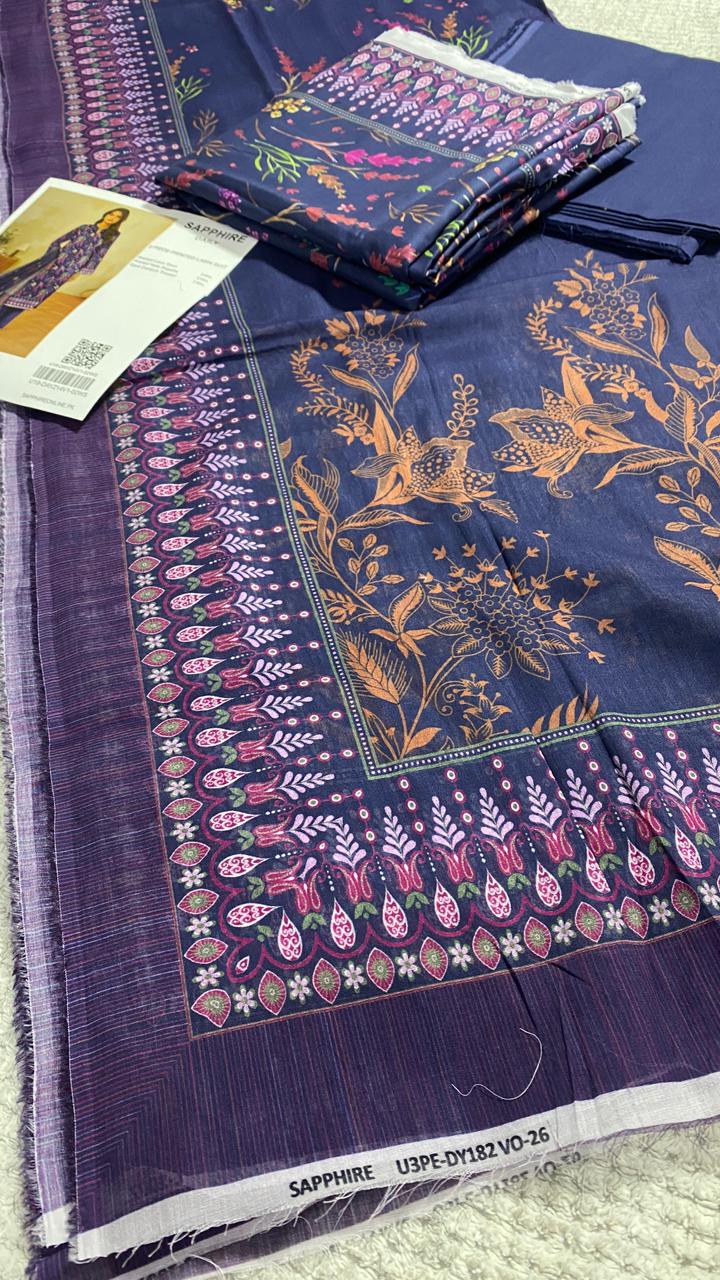 Sapphire Printed 3 PC pure Lawn (J F)